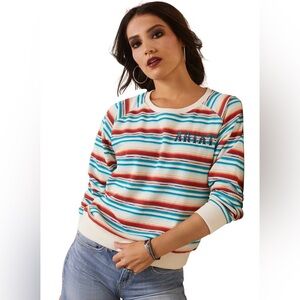 Ariat Stripped  Crewneck Shirt Women’s Size XL Country Hiking Western